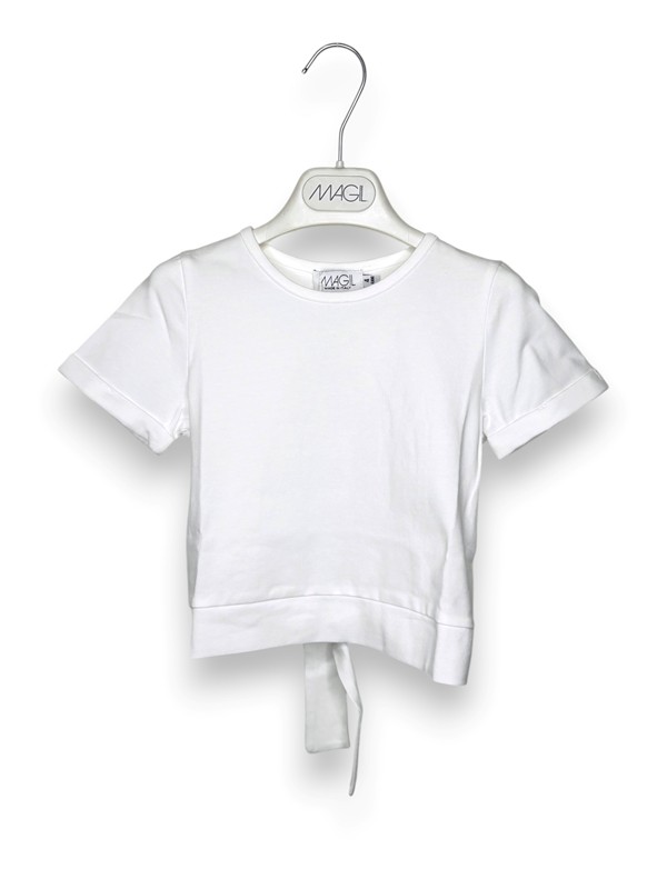 T-shirt manica lunga cropped+nodo dietro