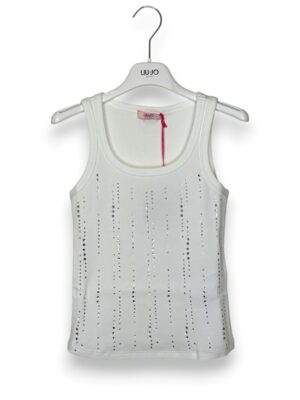 Canotta costina righe swarowsky