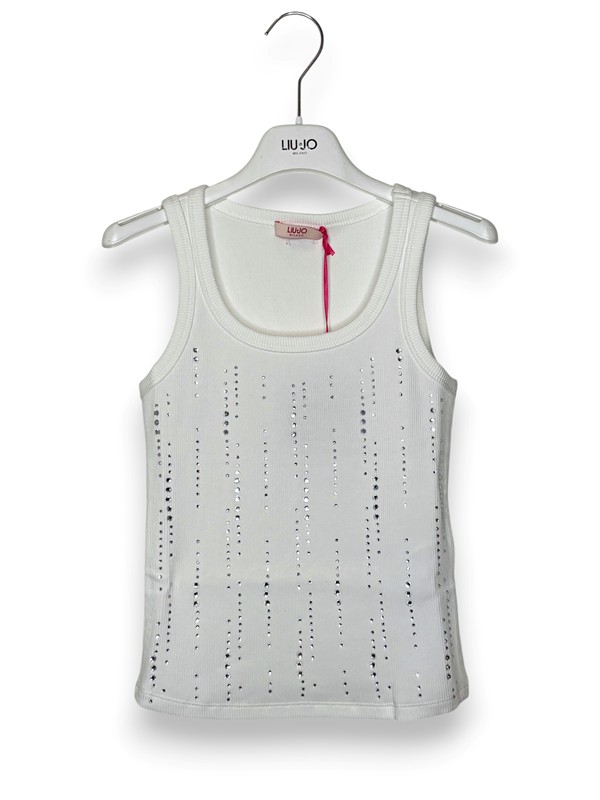 Canotta costina righe swarowsky