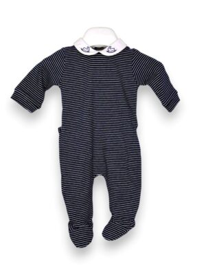 Tutina cotone rigata+collo cavallo a dondolo