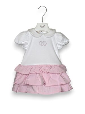 Abito a balze bicolore