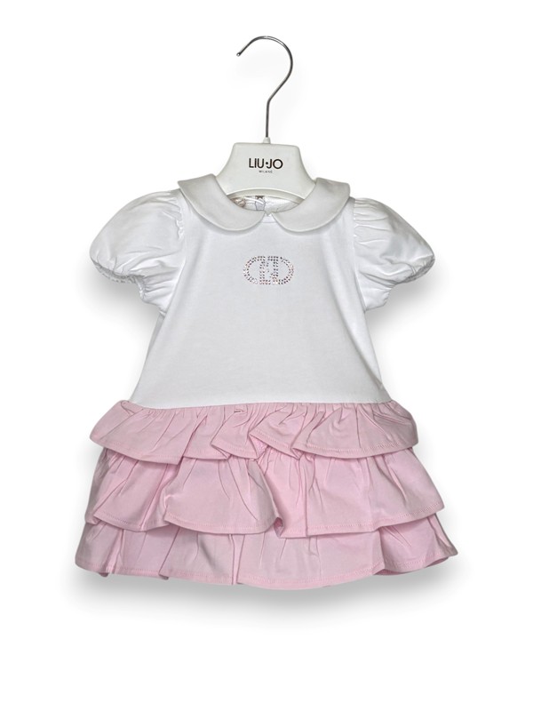 Abito a balze bicolore