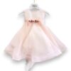 Abito organza senza maniche+cintura fiori