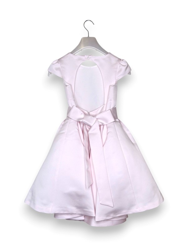 Abito svasato schiena nuda+cintura fiori