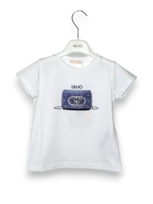 T-shirt stampa borsa glitter