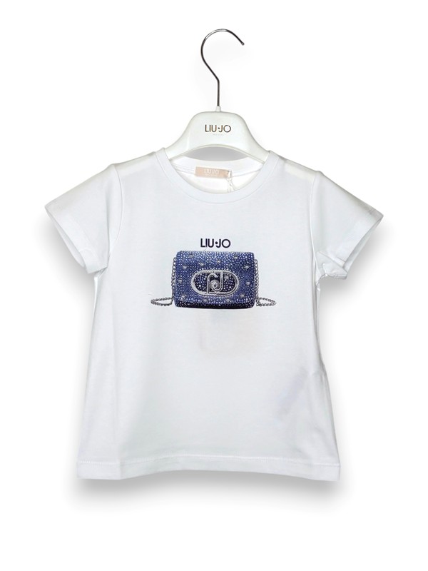 T-shirt stampa borsa glitter