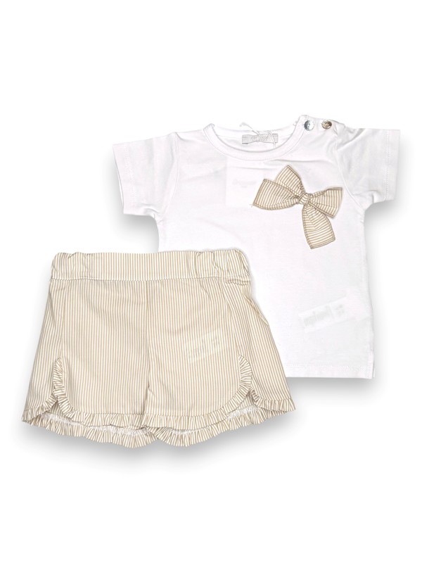 T-shirt+bermuda volan rigato