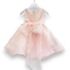 Abito organza senza maniche+cintura fiori