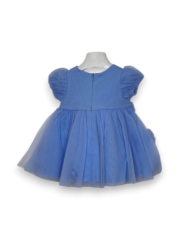 Abito tulle+fiori applicati