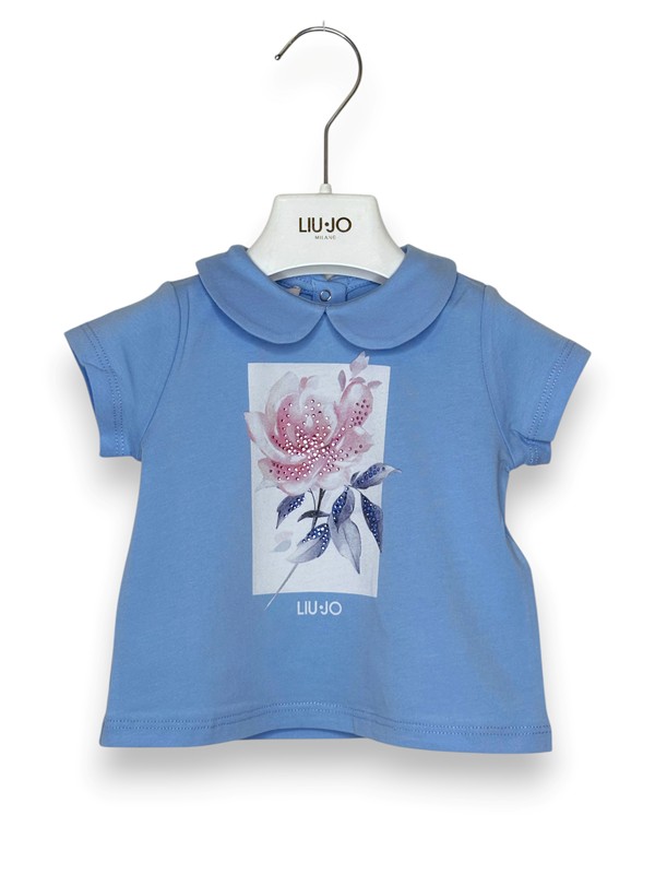 Polo mezza manica stampa fiori