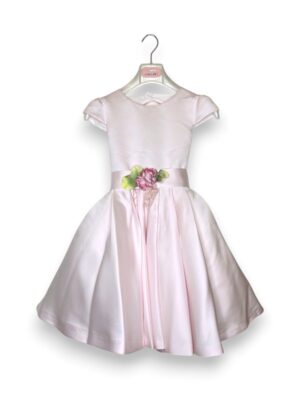 Abito svasato schiena nuda+cintura fiori