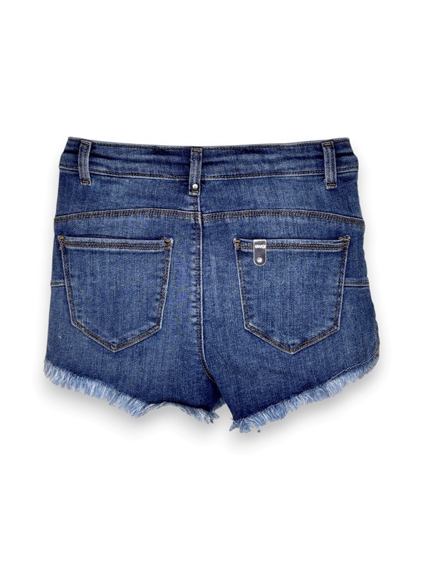 Short sfrangiato denim
