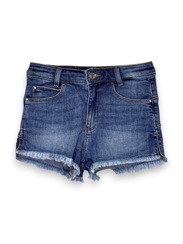 Short sfrangiato denim