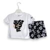T-shirt cropped+bermuda fiori active