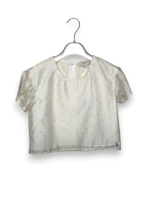 T-shirt cropped organza+swarowsky