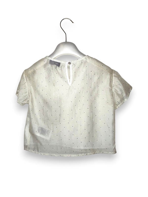 T-shirt cropped organza+swarowsky