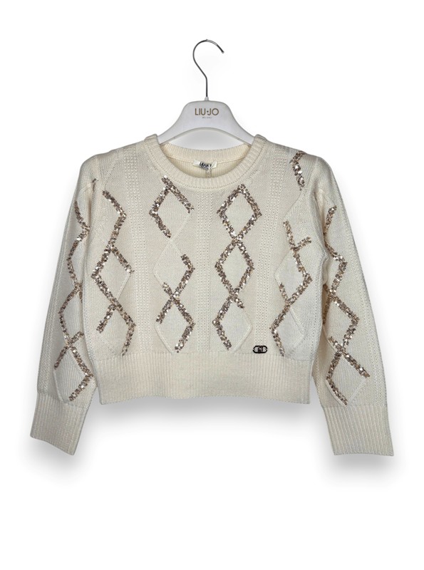 Girocollo trecce paillettes