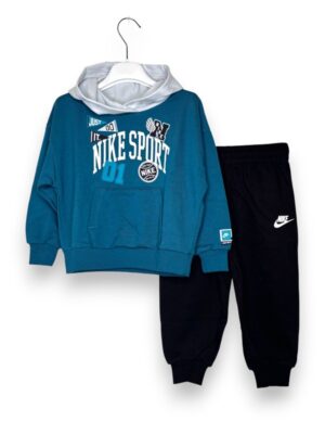 A75312C7928482E14B8B918F578D8188_ Tuta felpa+cappuccio bicolore nike