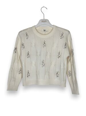 Girocollo lana trecce+pietre