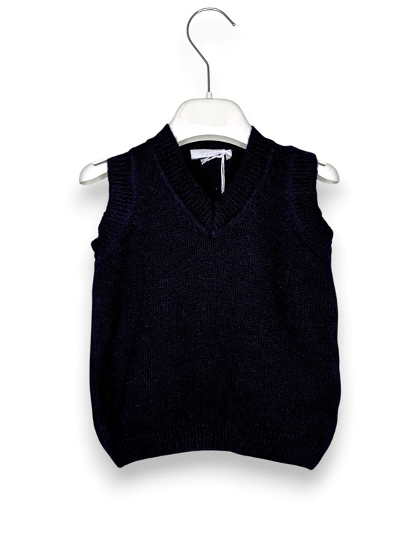 Gilet scollo v lana