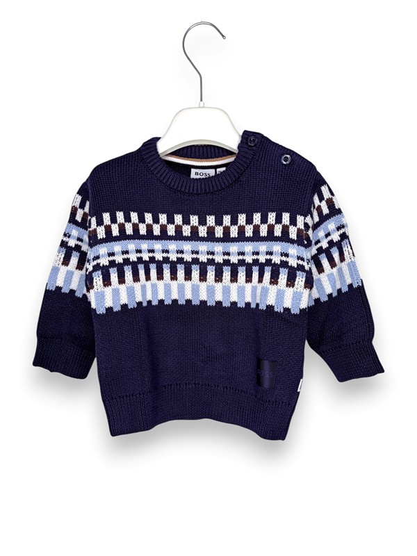 Girocollo jacquard norvegese cotone