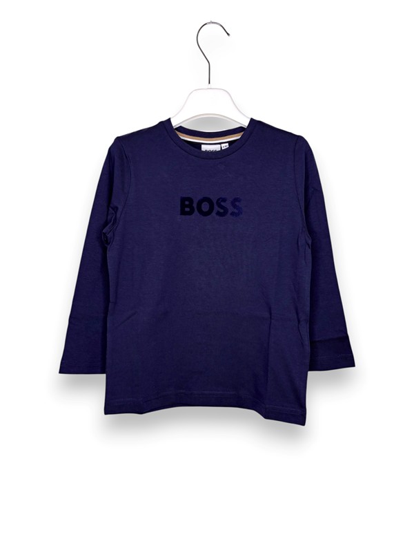 T-shirt manica lunga boss floccato