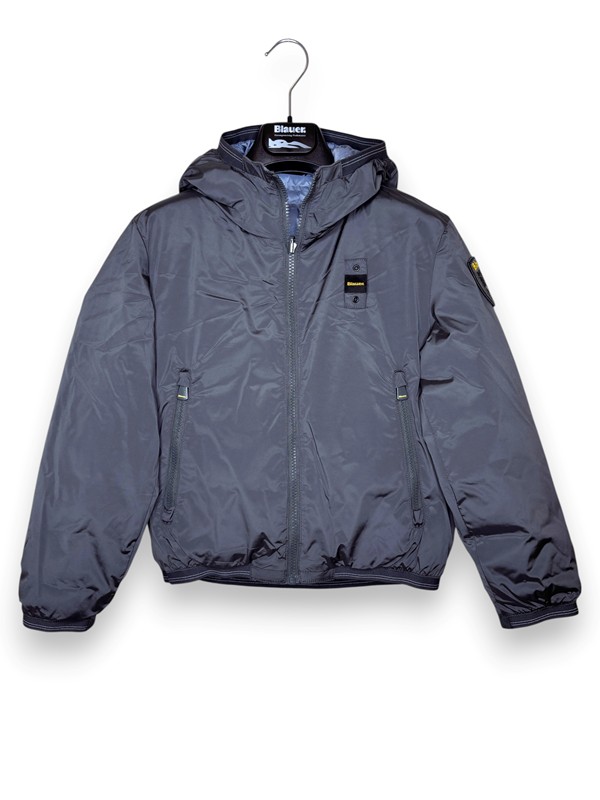 Piumino+cappuccio liscio eco blauer m