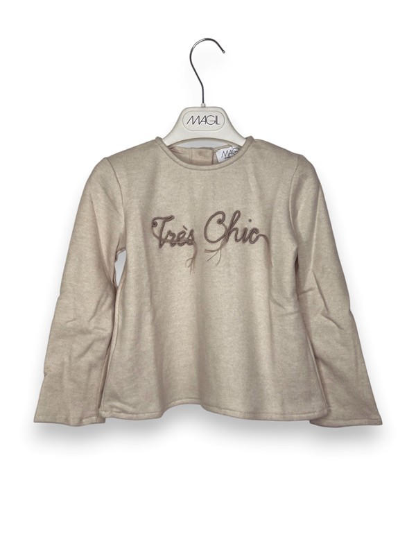 Girocollo felpina ricamo tres chic