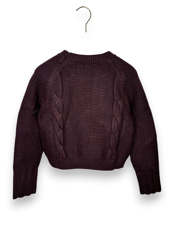 Girocollo cropped punto riso+trecce