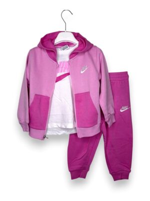 Tuta felpa cappuccio+t-shirt bicolore nike
