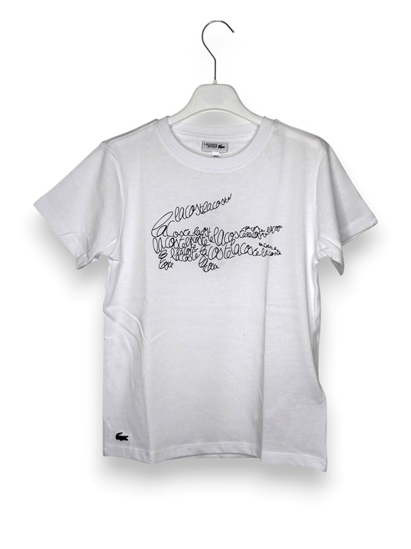 T-shirt mezza manica coccodrillo in corsivo