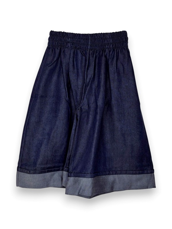 Pantalone palazzo farfalla in denim scuro