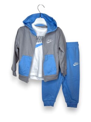 Tuta felpa cappuccio+t-shirt bicolore nike