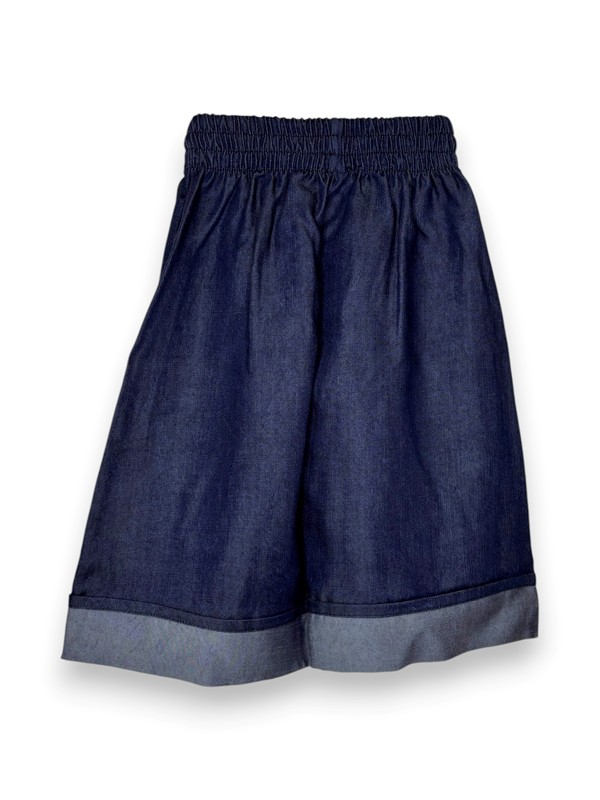Pantalone palazzo farfalla in denim scuro