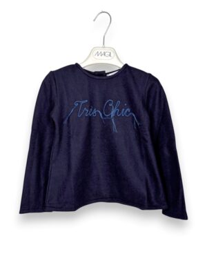 Girocollo felpina ricamo tres chic