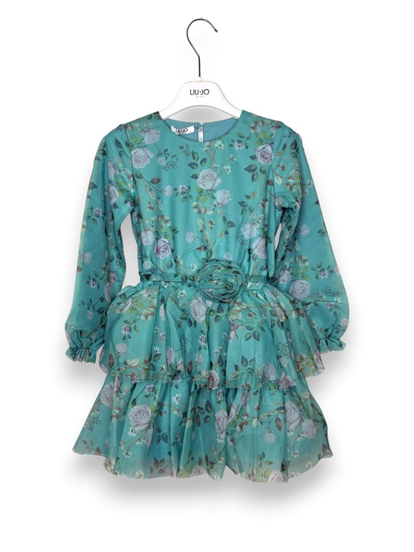 AEAED9E51B0CB301254D3348046DBB4A_ Abito a balze in tulle stampa fiori