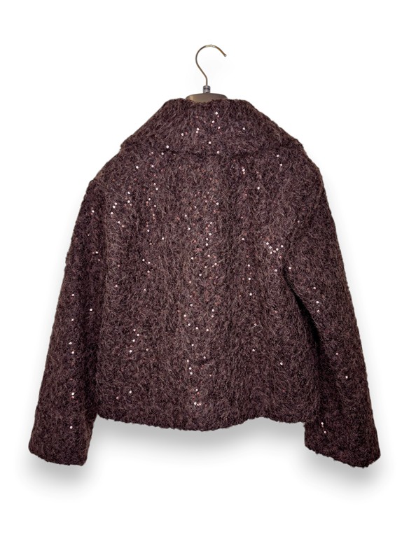 Giacca boucle+collone e paillettes