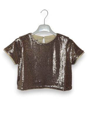 Blusa mezza manica in paillettes