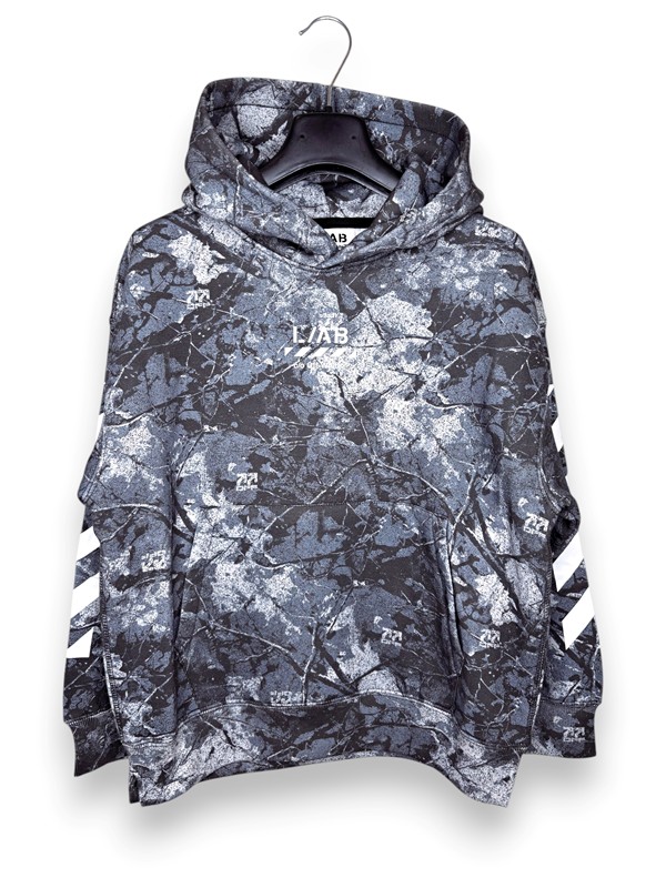 Felpa cappuccio policroma lab off white