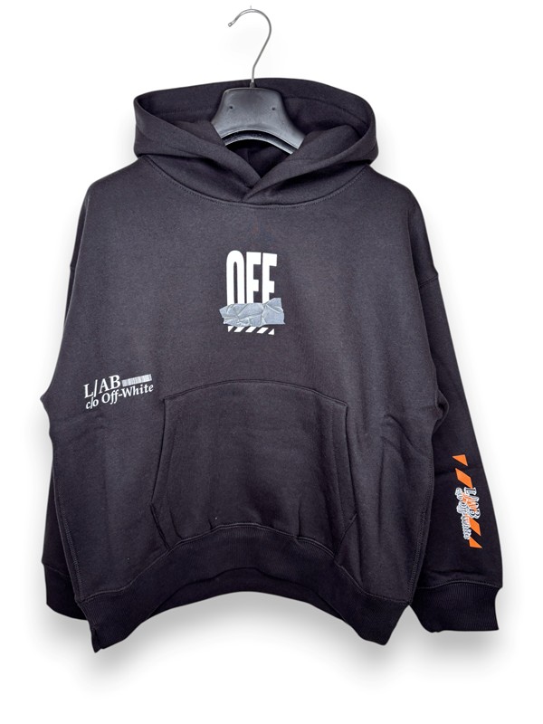 Felpa cappuccio off white lab