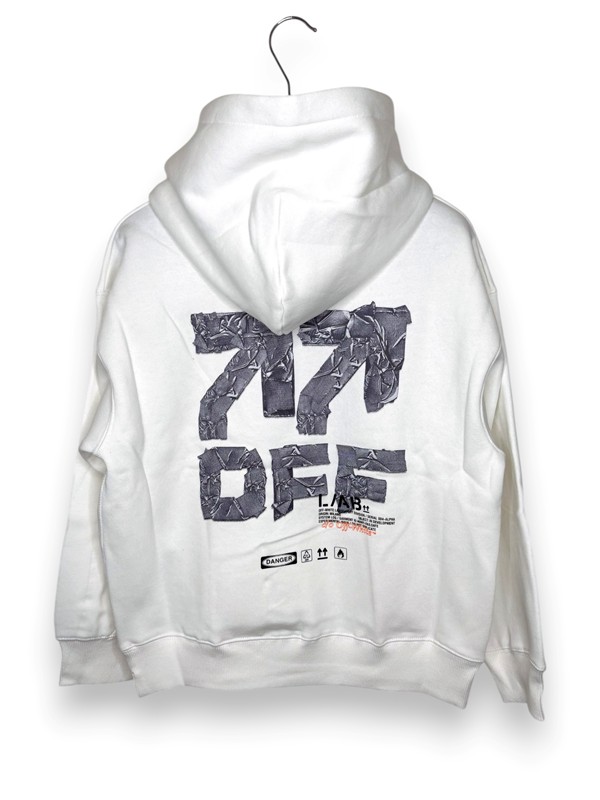Felpa cappuccio off white lab