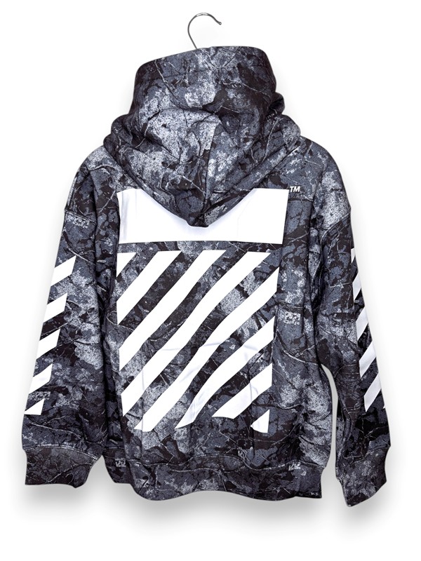 Felpa cappuccio policroma lab off white